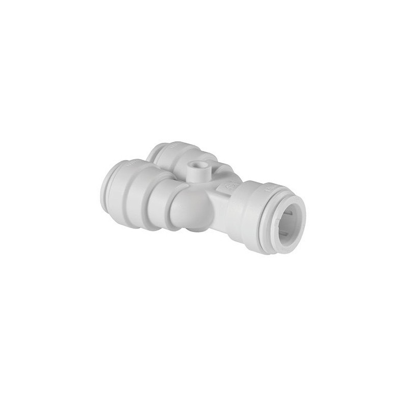 RACCORD RAPIDE DOUBLE VOIE 12MM PLASTIQUE BLANC