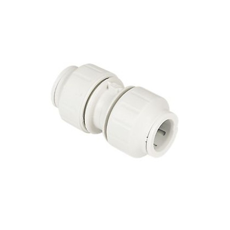 RACCORD DOUBLE ÉGALE 16 MM PLASTIQUE BLANC
