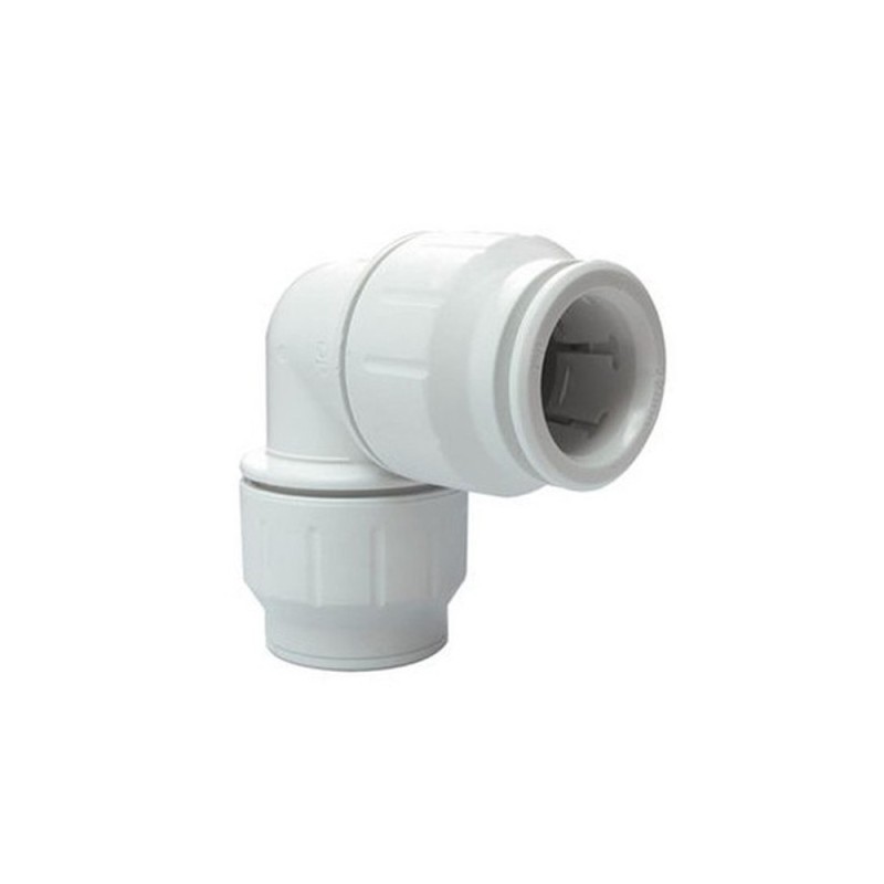 RACCORD RAPIDE ÉQUERRE ÉGALE 16 MM PLASTIQUE BLANC
